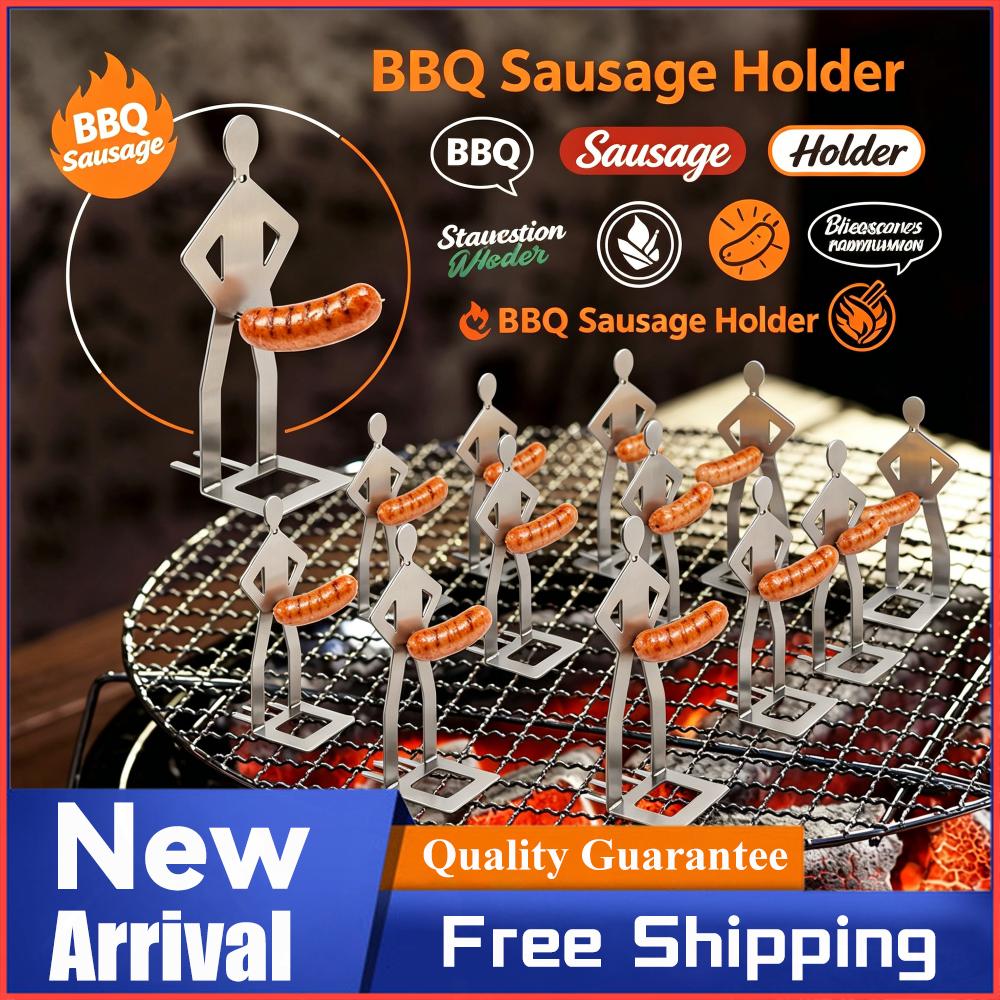 Hot Dog Press - Stainless Steel BBQ Sausage Holder Novelty