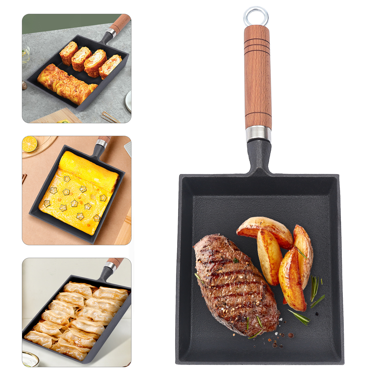 Cast Iron Corn - 1PCS Egg Fry Pan Square Cast