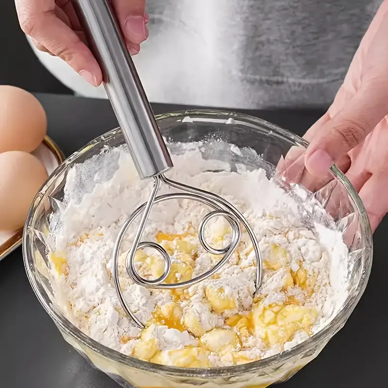 Danish Pancake Pan - Danish Dough Whisk - Stainless Steel