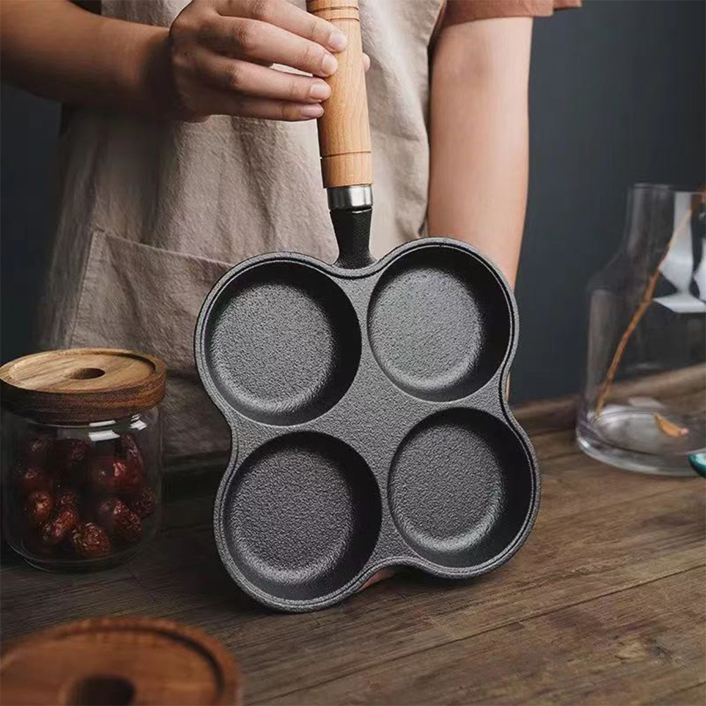 Mini Pancake Griddle - 4-Hole Frying Pan Non Stick Breakfast