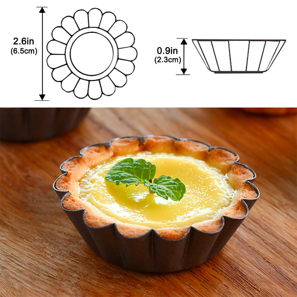 12Pcs Pan Mold Tart Quiche Fla - Egg Waffle Pan recension och pris