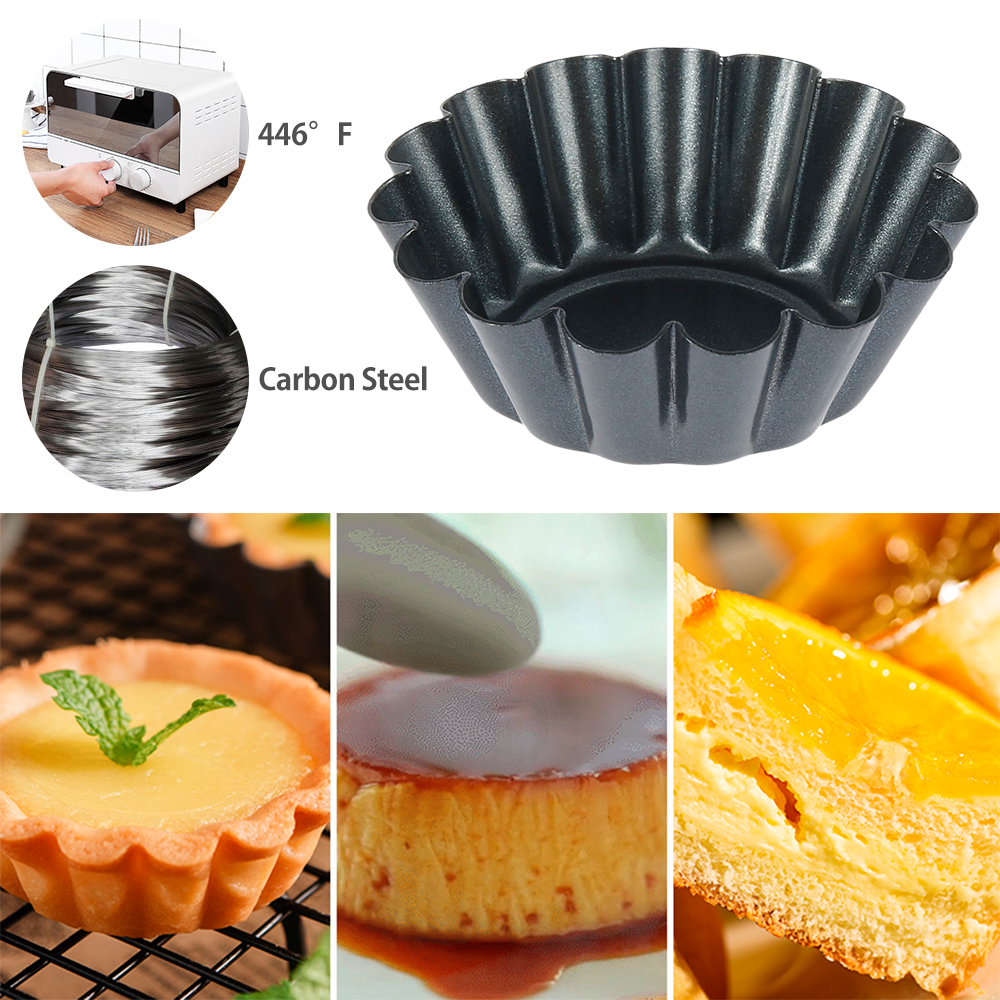 12Pcs Pan Mold Tart Quiche Fla - Egg Waffle Pan recension och pris