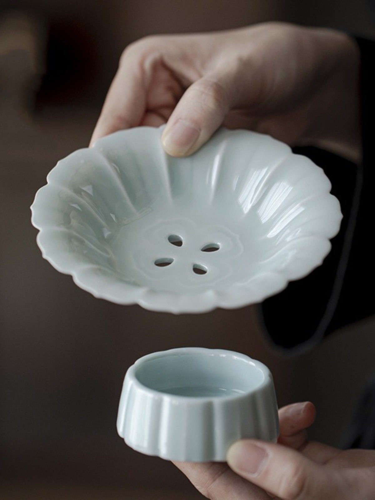 Chinese Style Ceramic Lotus Pe - Dim Sum Basket recension och pris