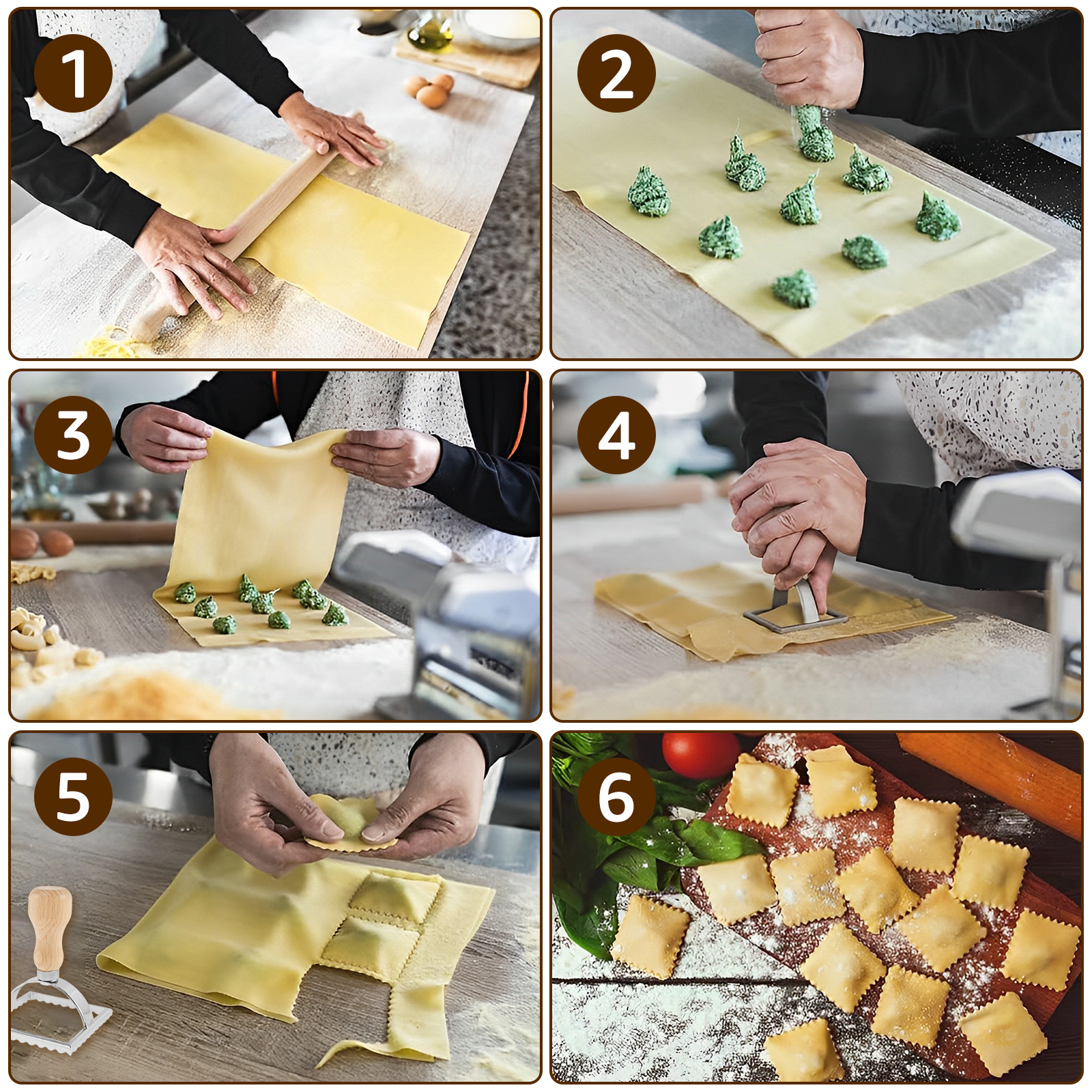 6Pcs Ravioli Maker Set Ravioli - Dumpling Press Set recension och pris