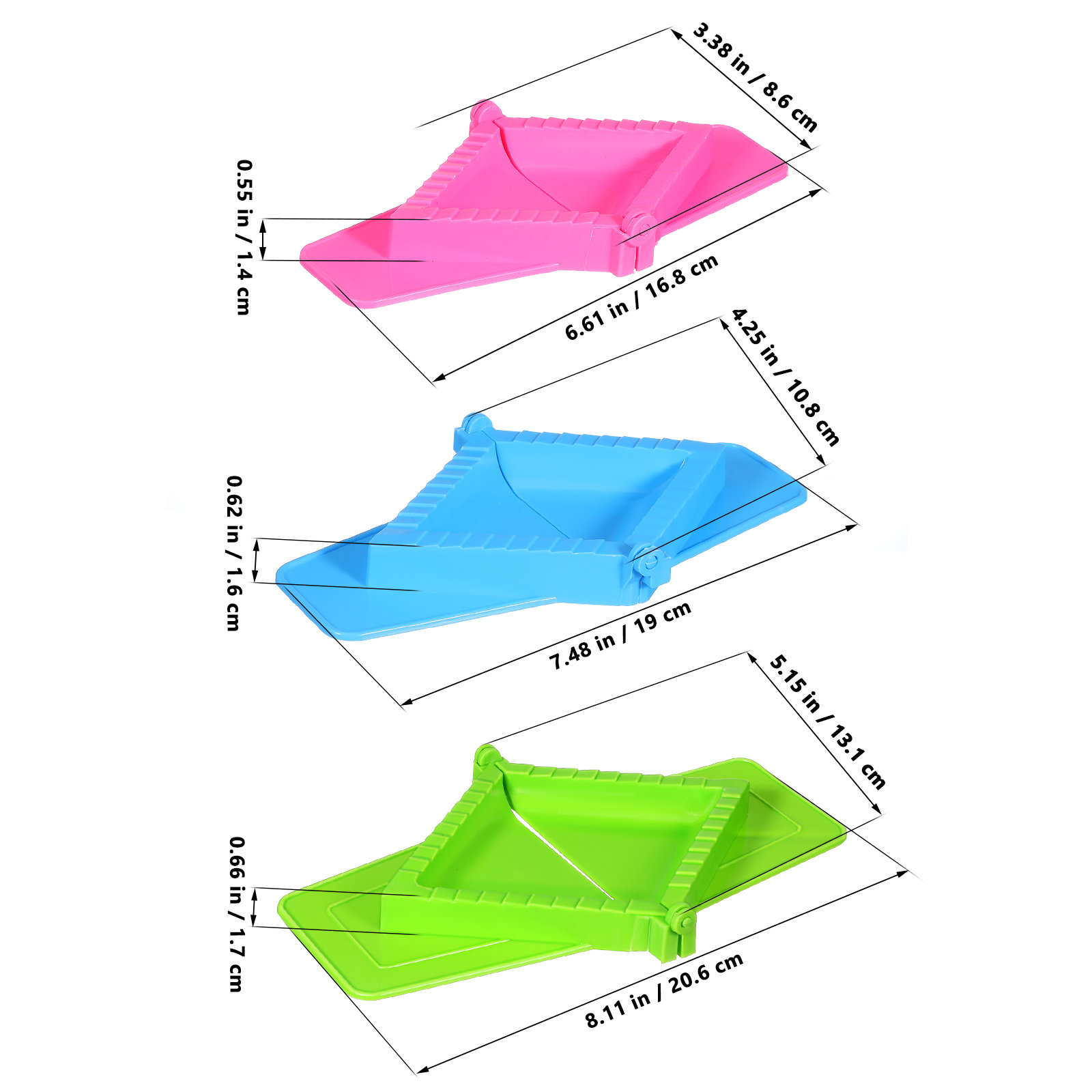 3Pcs Lightweight Square Dumpli - Dumpling Press Set recension och pris
