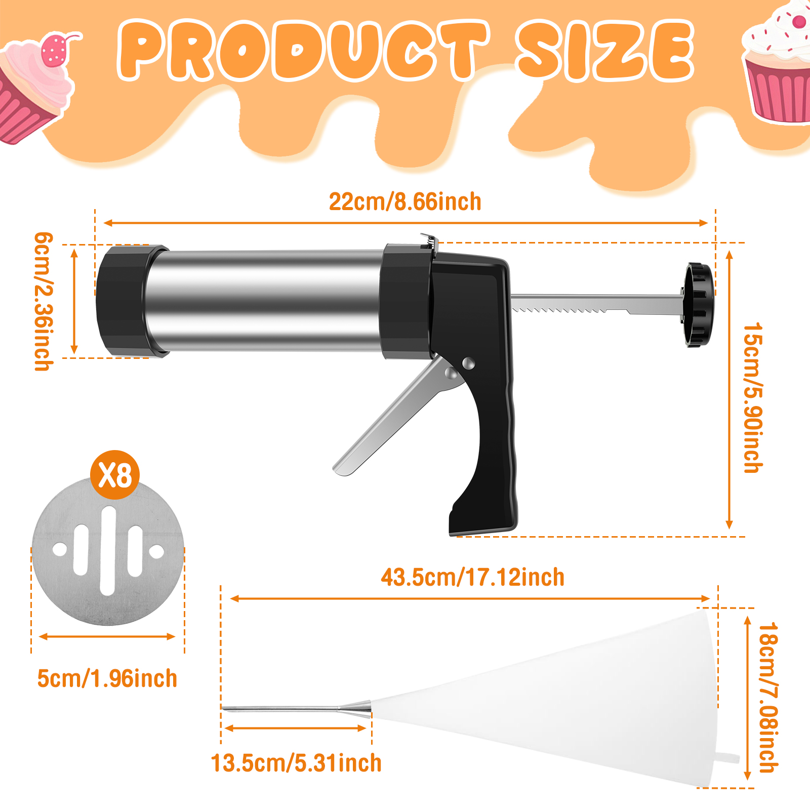 Stainless Steel Cookie Gun Chu - Churros Maker Gun recension och pris