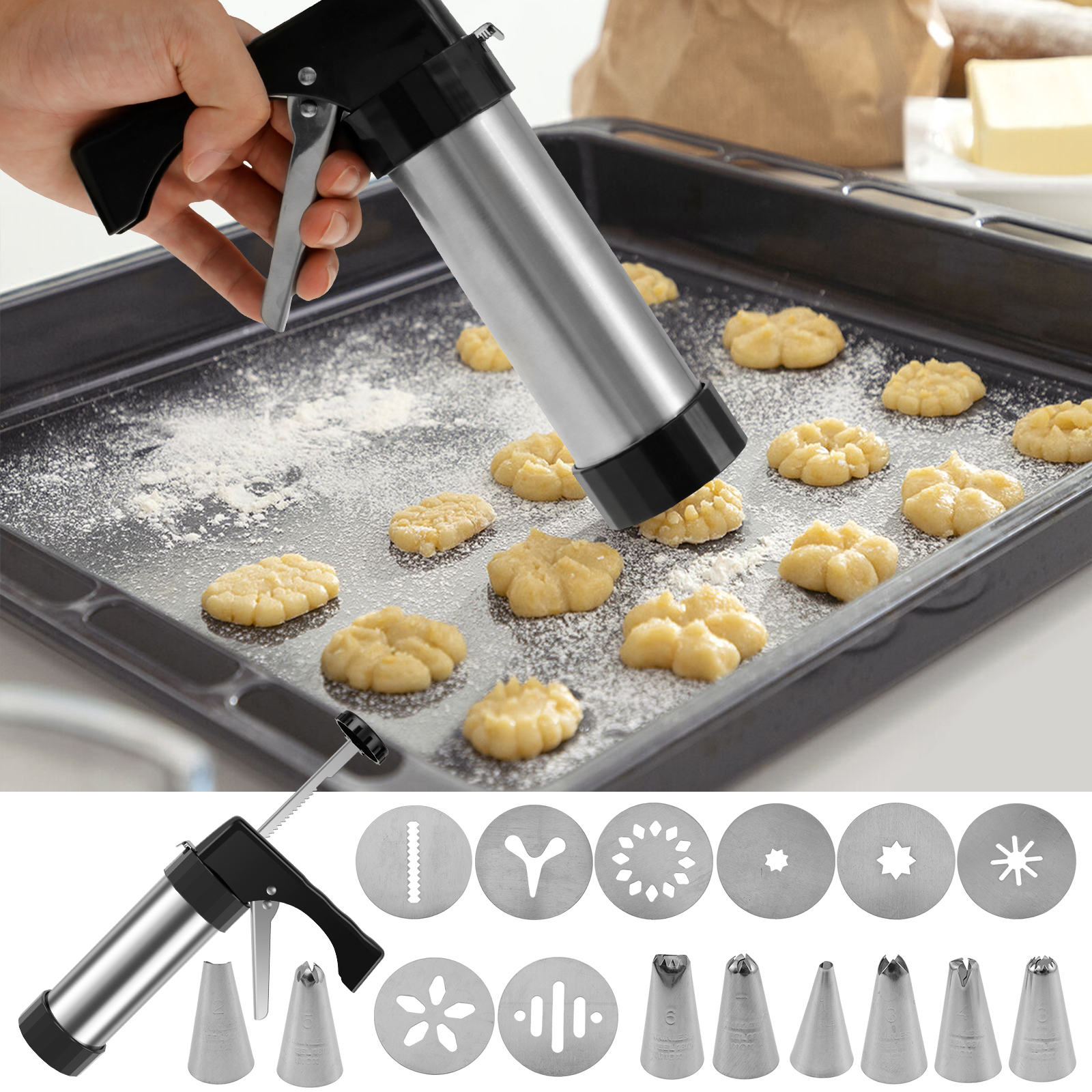 Stainless Steel Cookie Gun Chu - Churros Maker Gun recension och pris