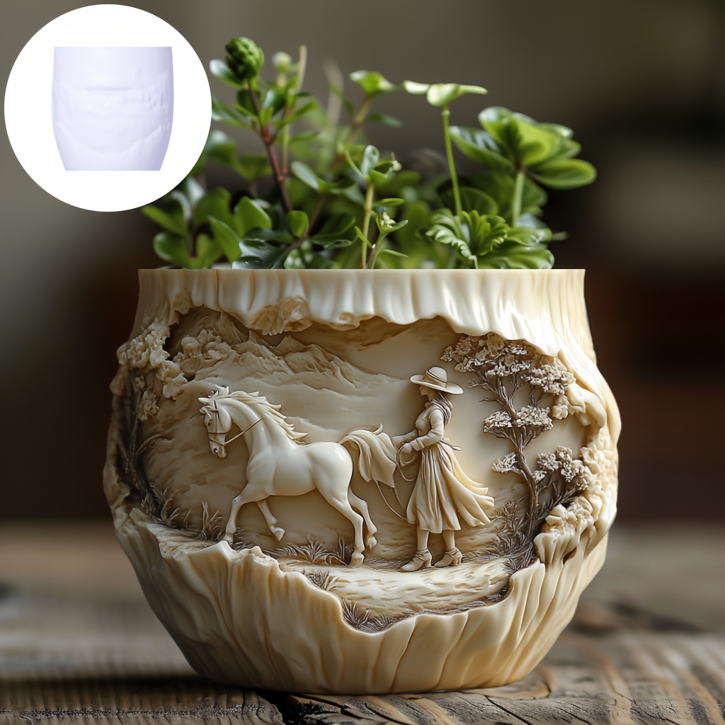 Beauty holding horse relief su - Potsticker Mold recension och pris