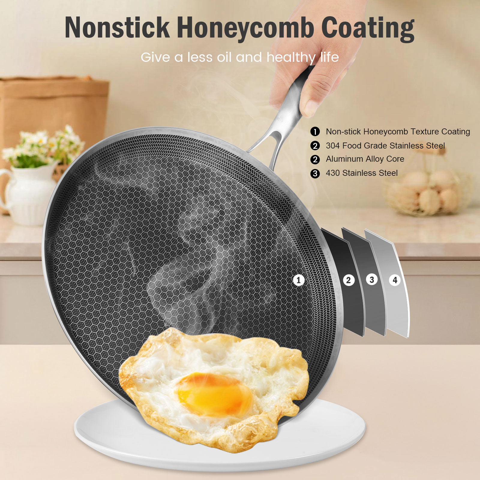 Stainless Steel Frying Pan Non - Danish Pancake Pan recension och pris