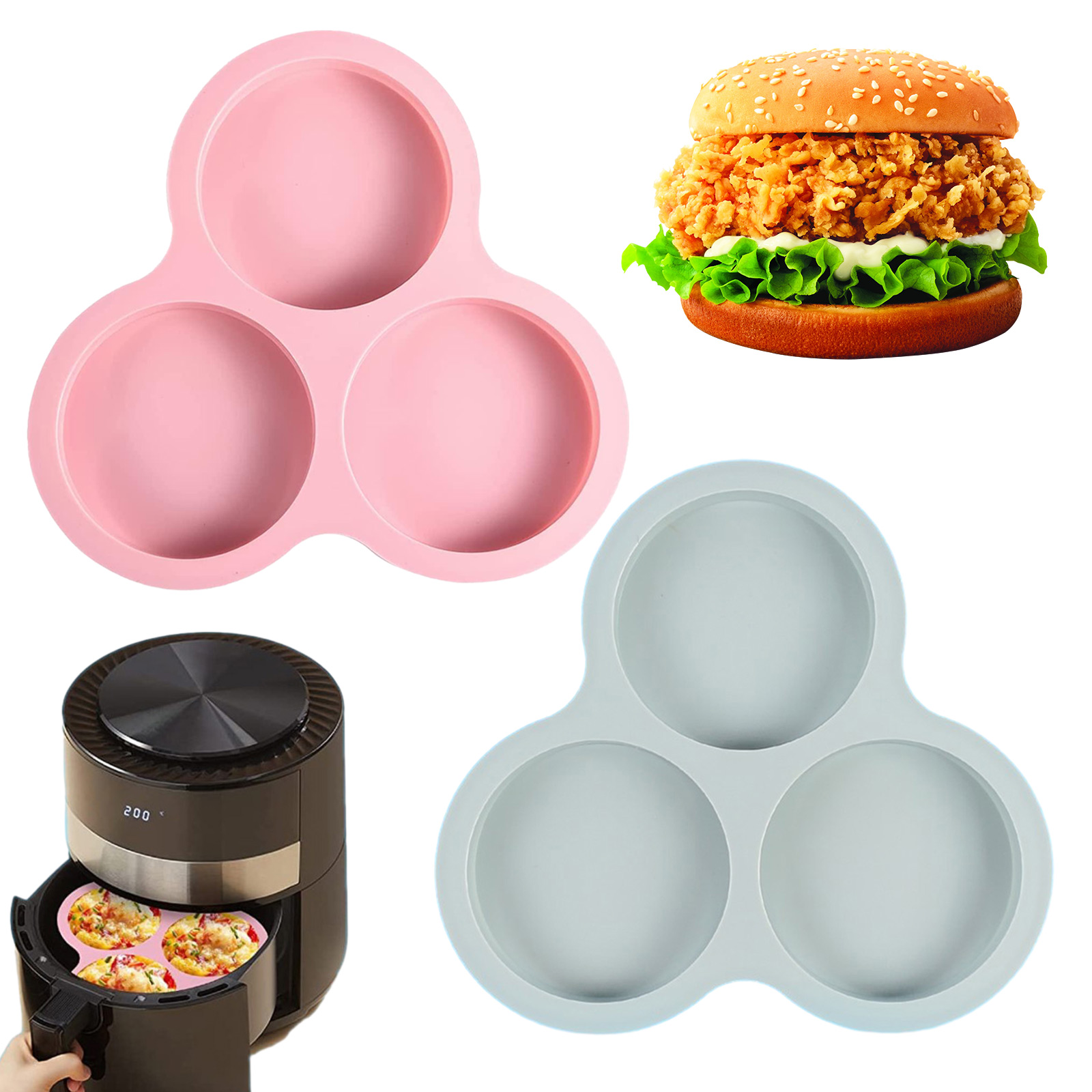 1/2pcs Silicone Air Fryer Egg  - Egg Waffle Pan recension och pris