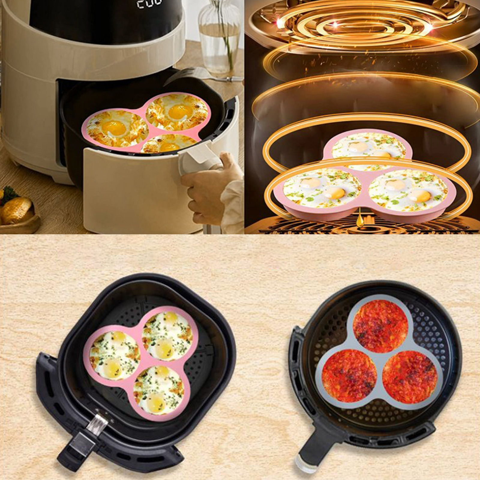 1/2pcs Silicone Air Fryer Egg  - Egg Waffle Pan recension och pris