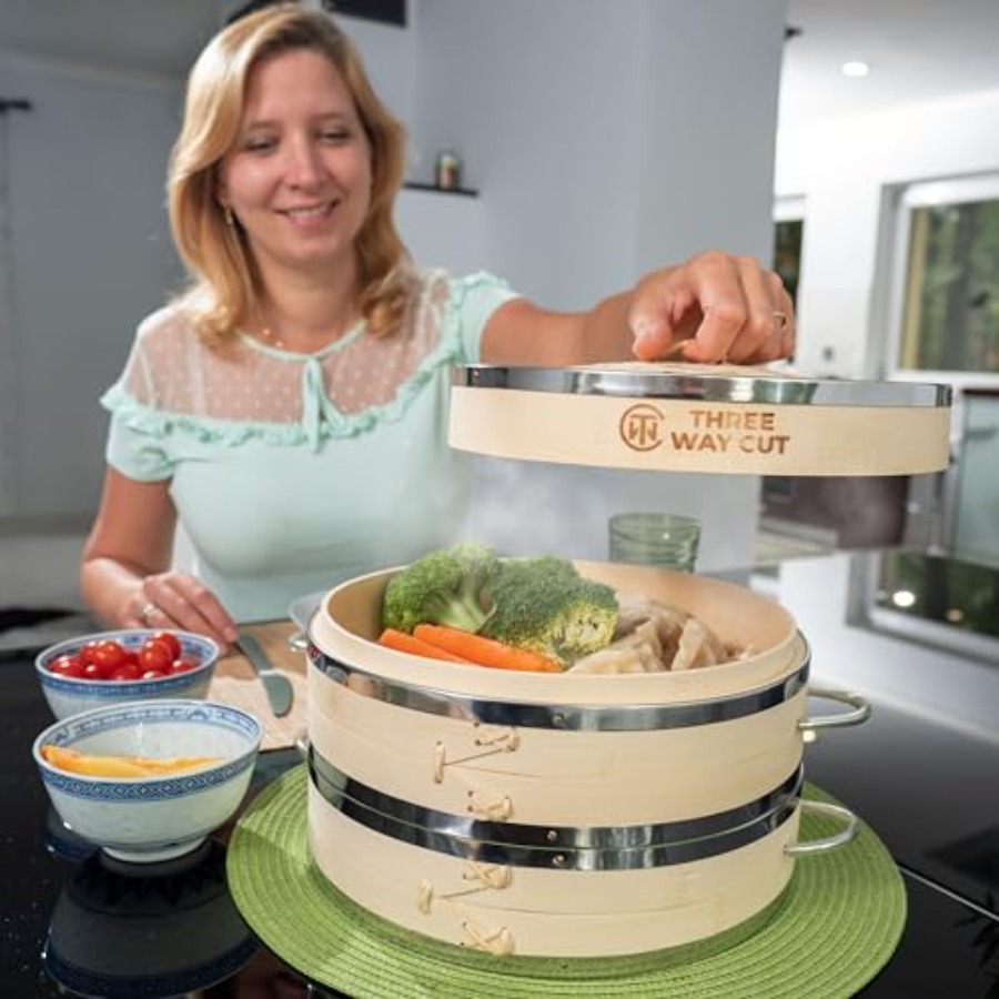 2-tier 10 Bamboo Steamer with  - Bao Steamer Bamboo recension och pris