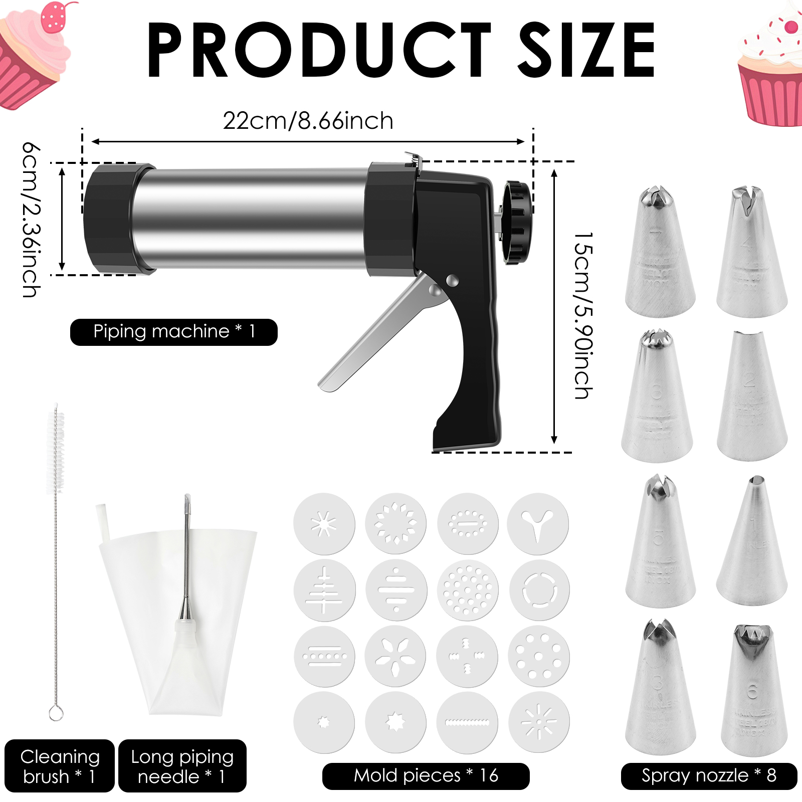 Stainless Steel Cookie Gun Chu - Churros Maker Gun recension och pris